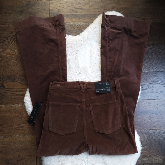 Veronica Beard Sheridan Exaggerated Brown Corduroy 70s Flared Pants - Picture 12 of 15